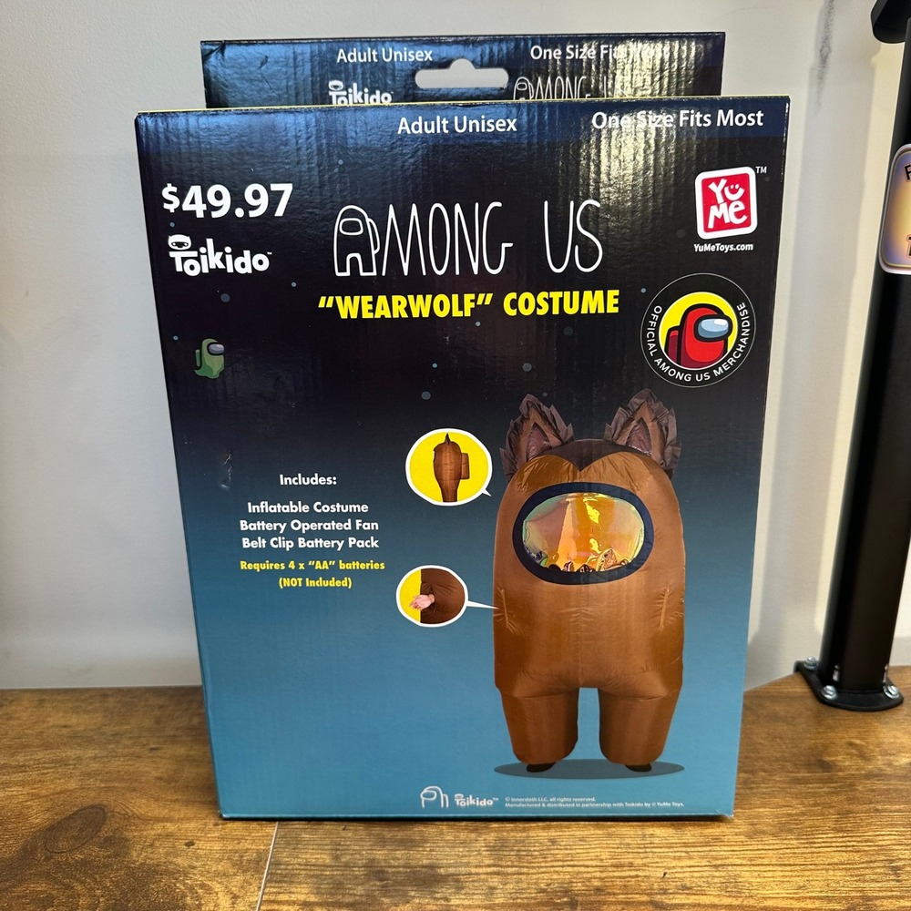 Among Us Wearwolf Inflatable Costume Adult Unisex Brown One Size Toikido YuMe